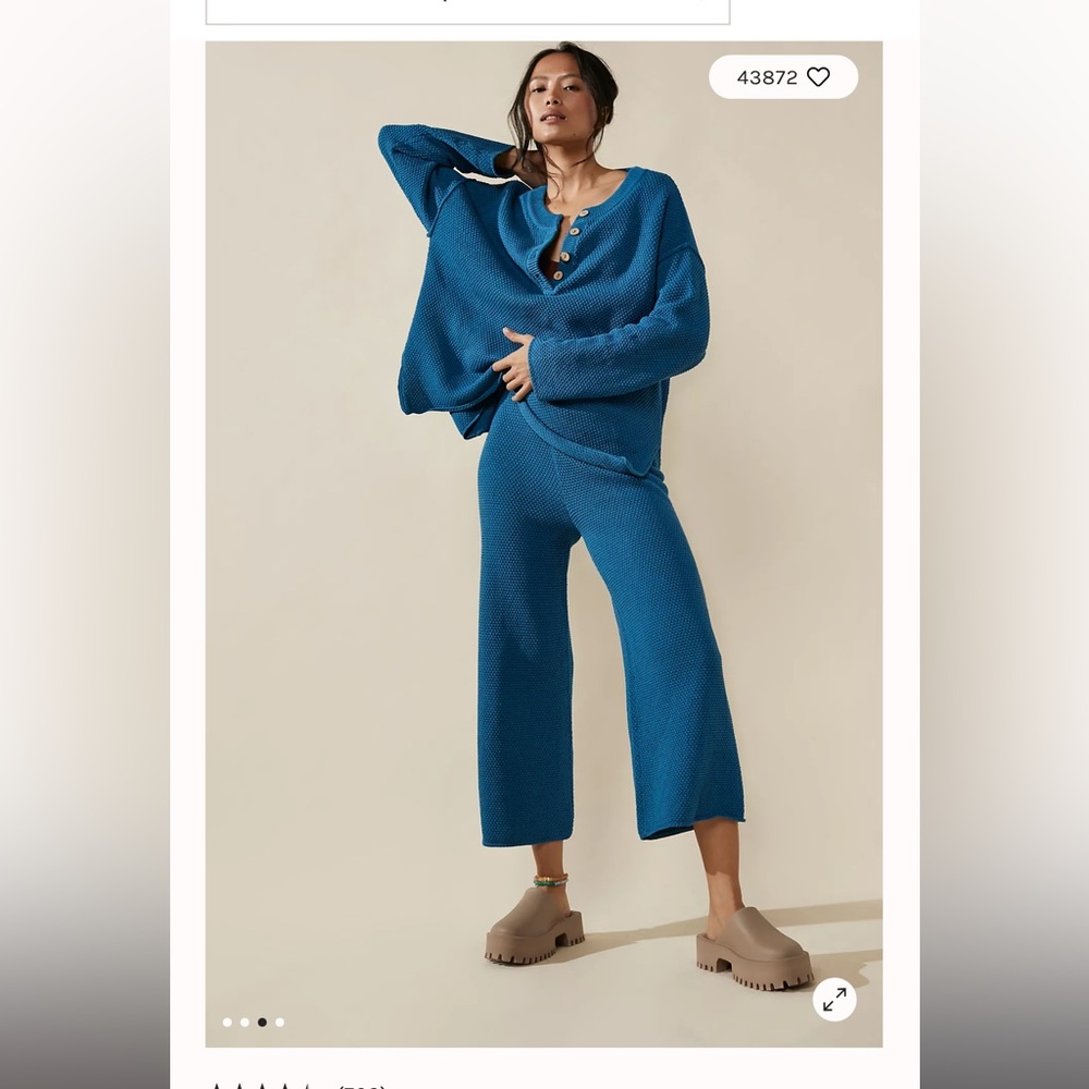 Free People Hailee Sweater Set (set is navy blue)